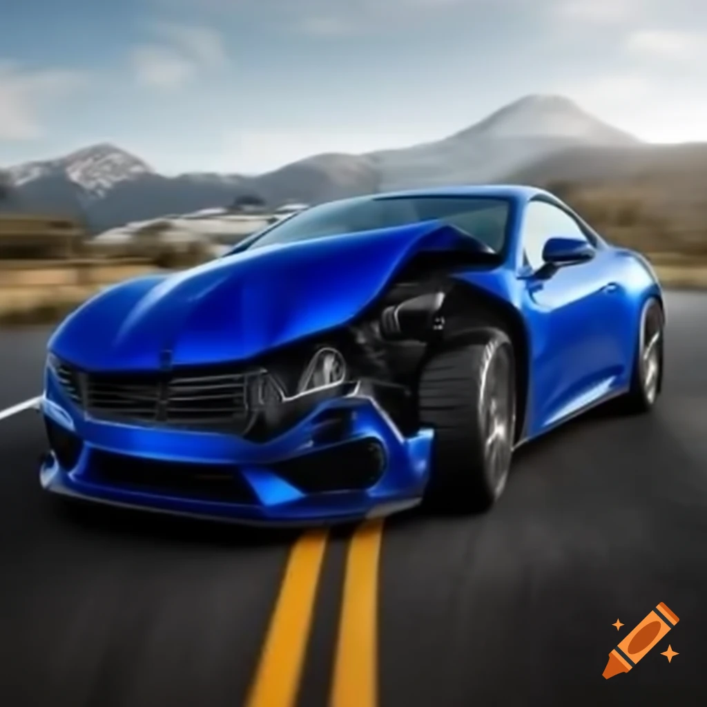 Supercar accident scene