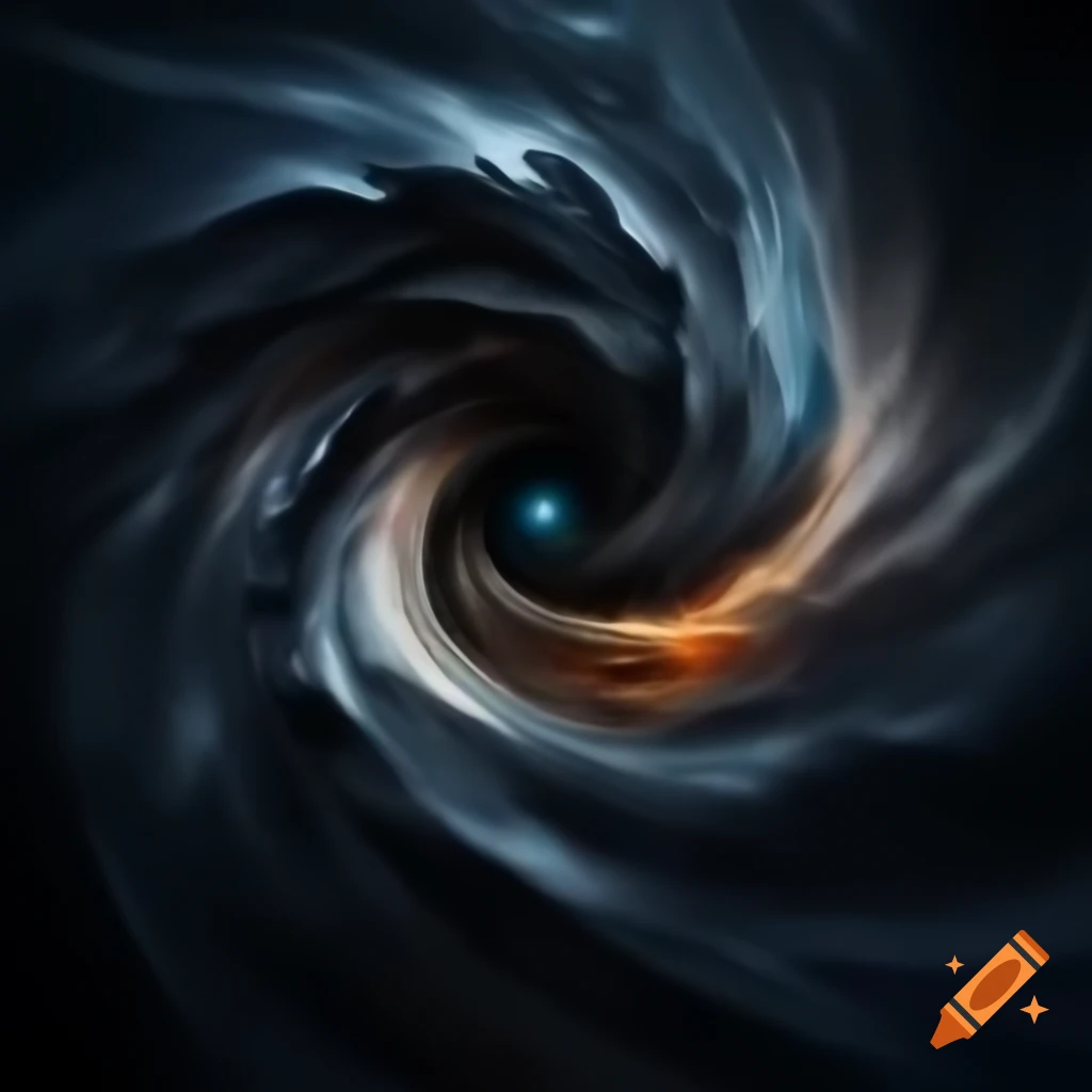Swirling vortex of darkness symbolizing Nigredo stage in alchemy