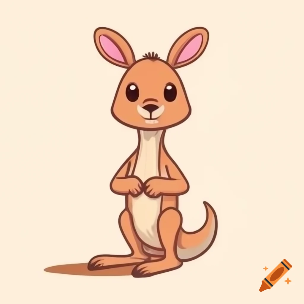 Cute 2D illustration of a kangaroo