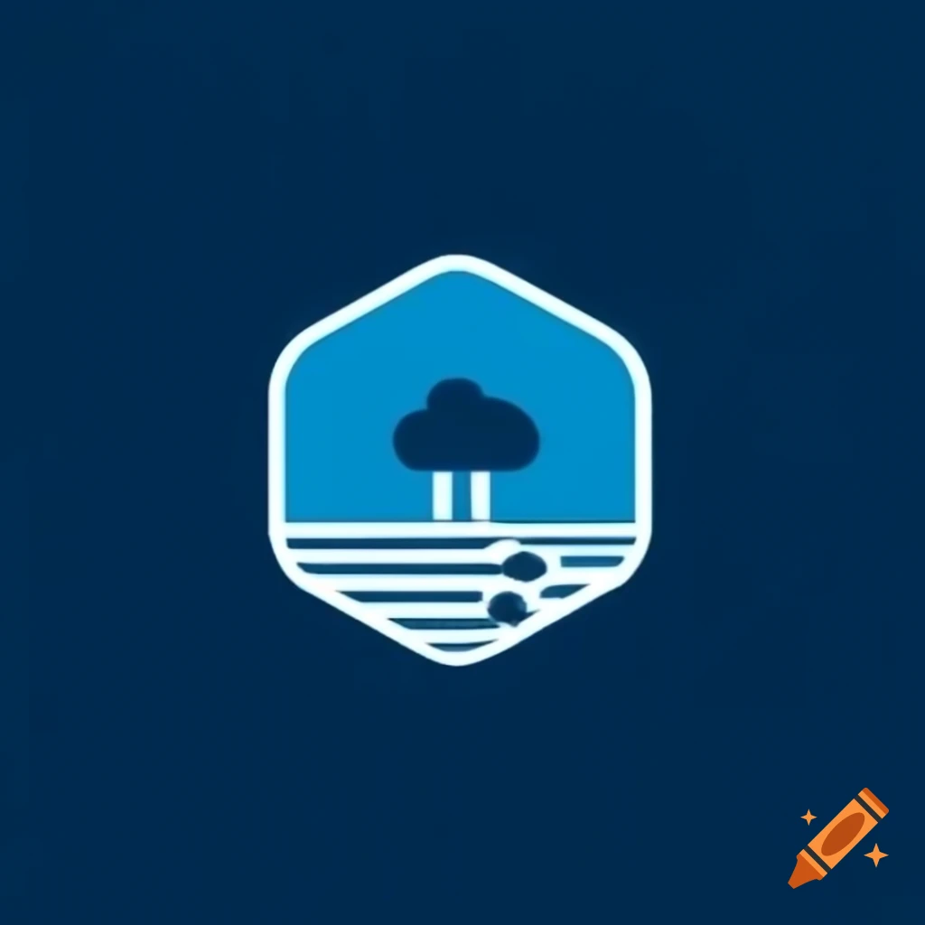 Logo representing data streams in cloud services over a boundless sky