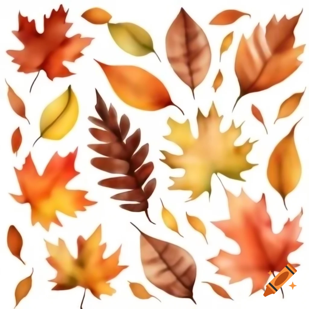 Watercolor depiction of autumn leaves