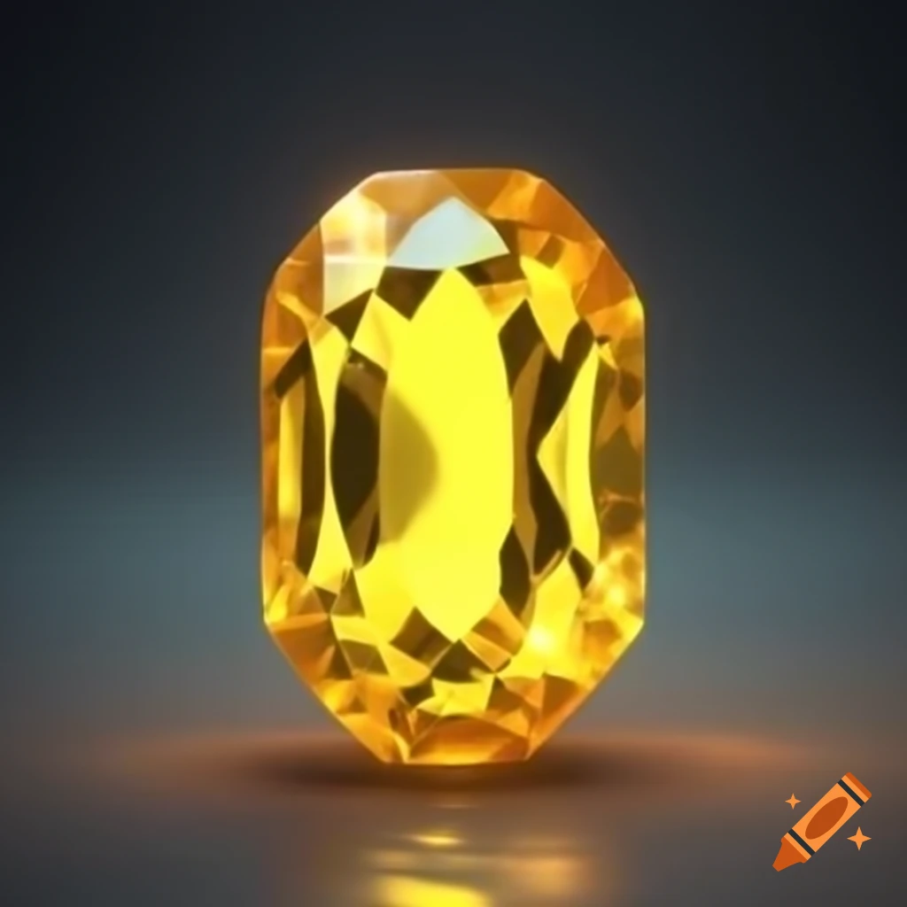 Yellow oval gem radiating yellow light