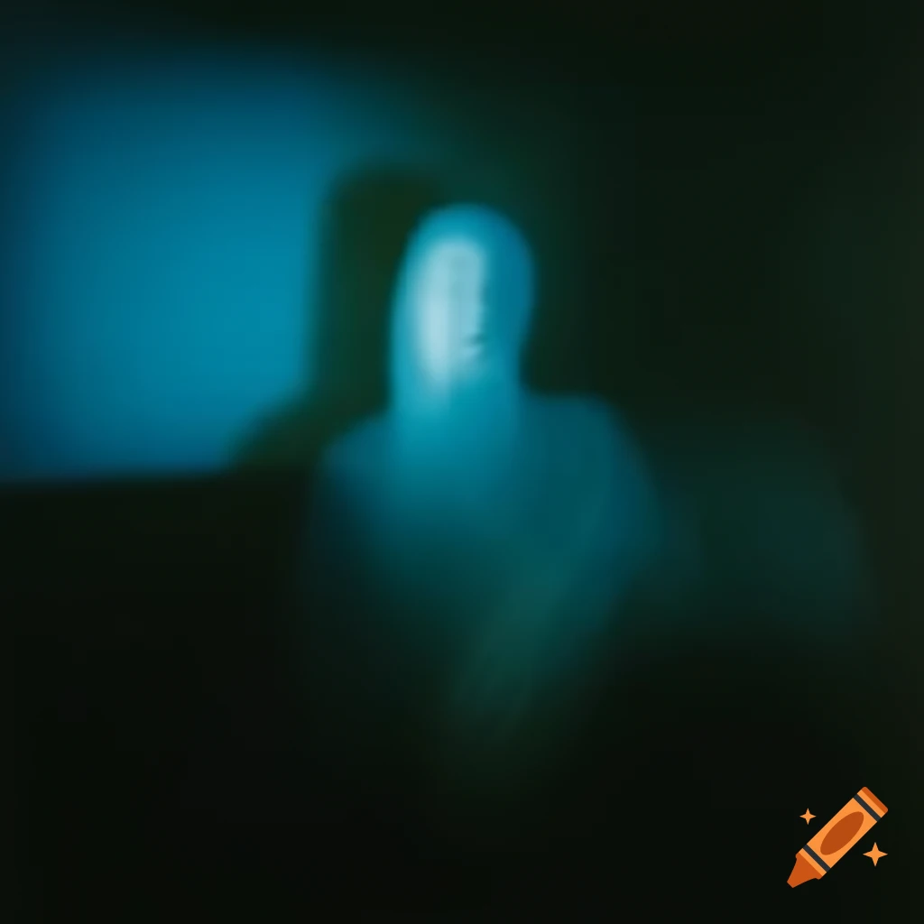Eerie shadow of a ghostly silhouette in a dreamlike white room