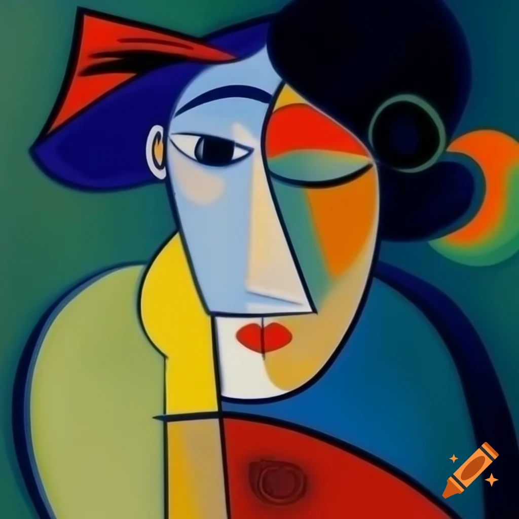 Abstract painting in Picasso style titled 'The Perfect Girl'