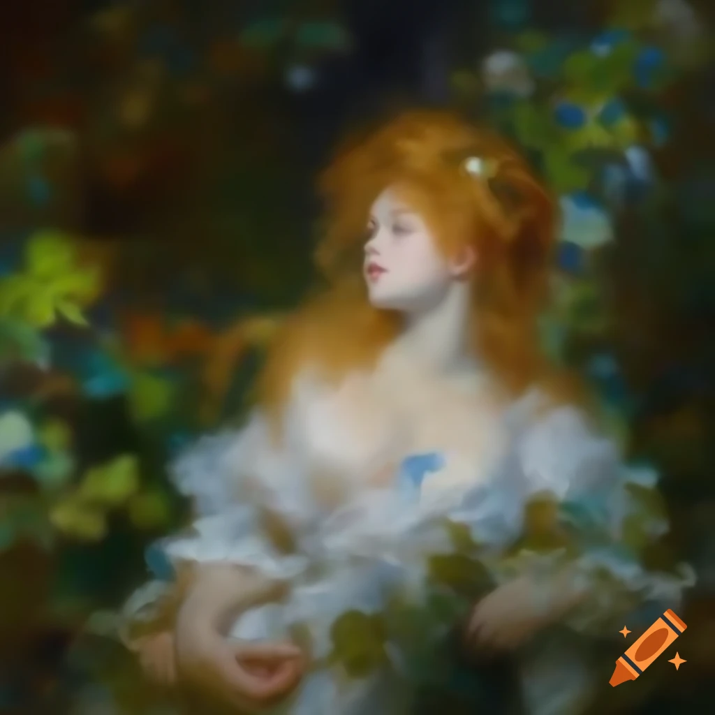 Goddess Venus depicted in various art styles, inspired by Gauguin, Redon, Monet and Rococo