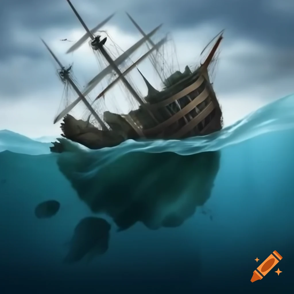 Sinking ship in distress