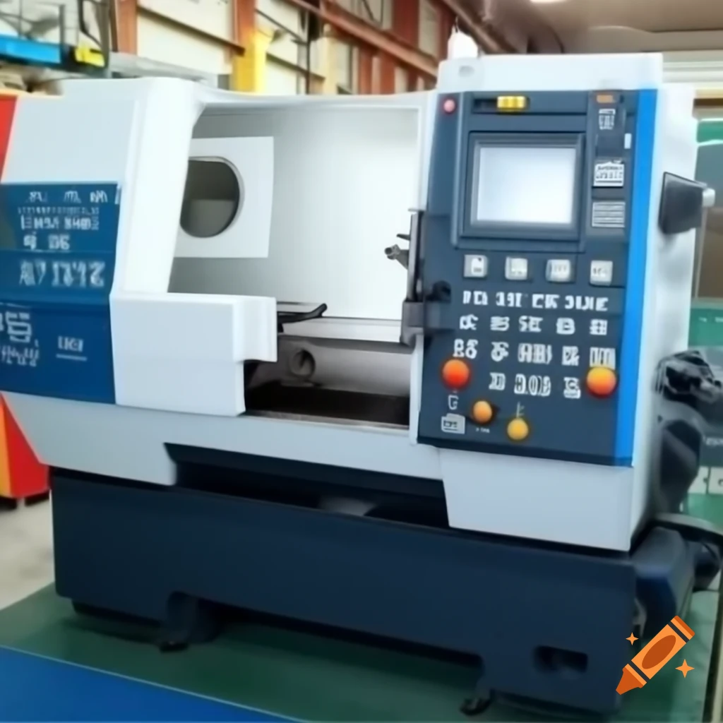 CNC lathe machine featuring a control panel