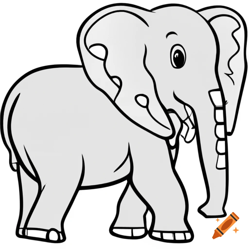 Coloring picture featuring an elephant