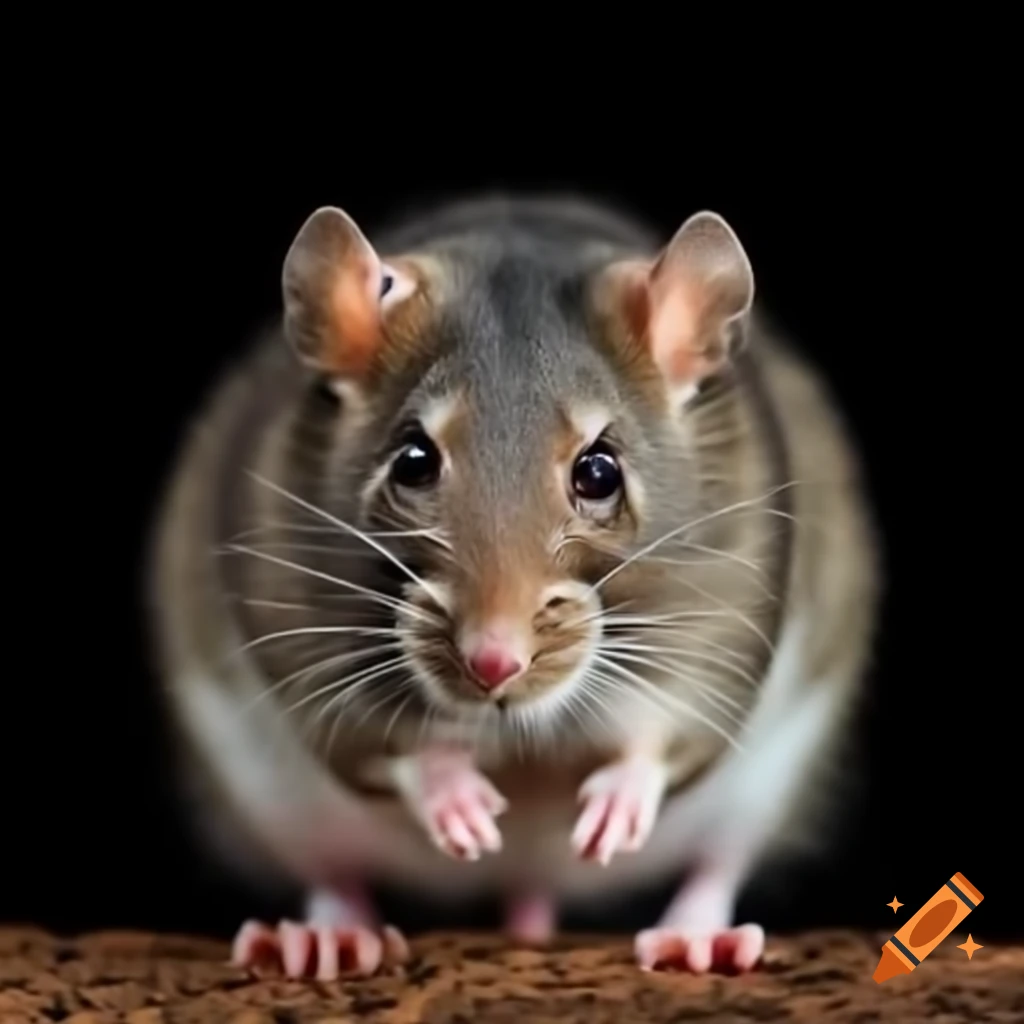 Full body shot of a rat looking at the camera