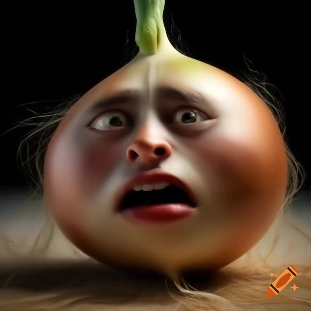 Hyper-realistic CGI of an onion character with special effects