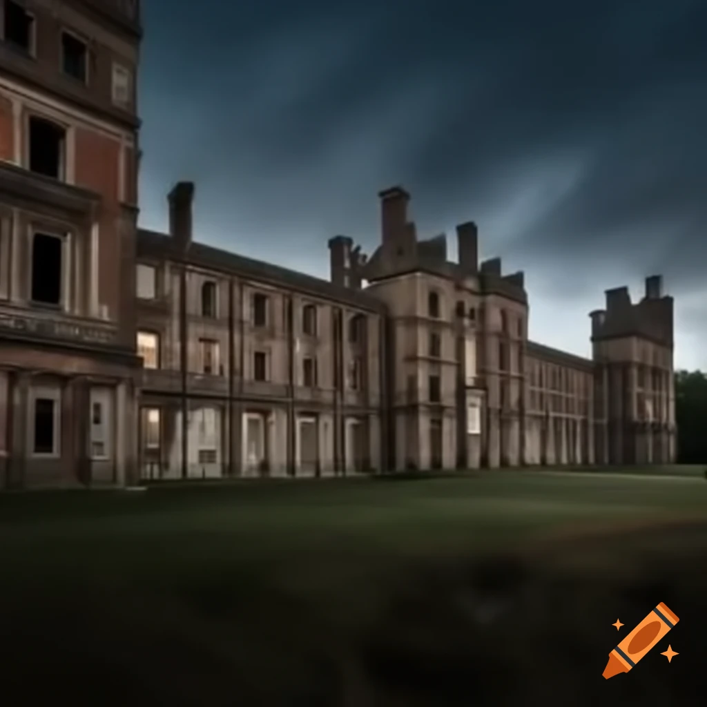 Abandoned Georgian asylum building against night sky, symbolizing forgotten stories