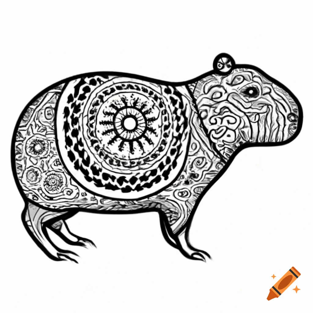 Mandala artwork featuring a capybara