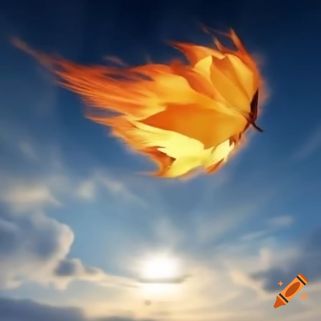 Burning maple leaves falling from the sky