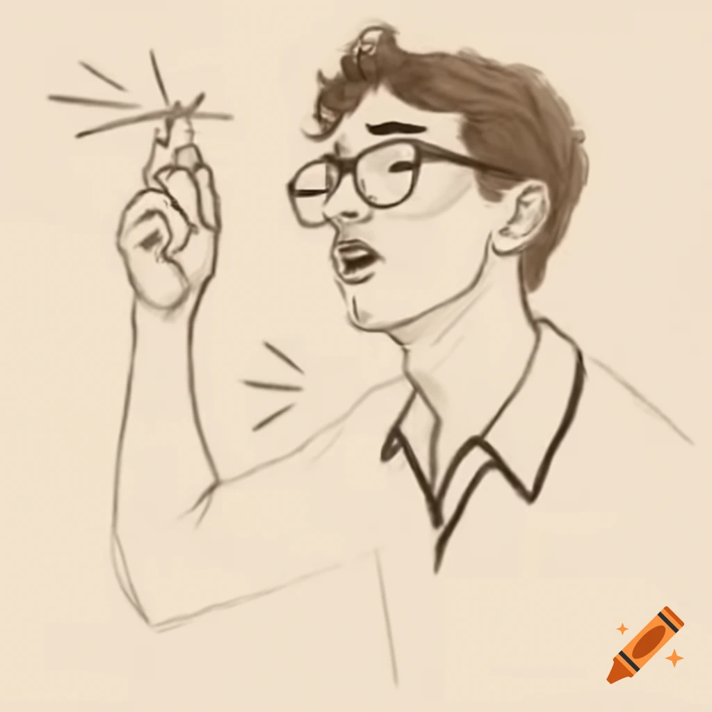 Young man with glasses in Fauvism style depicting Christ