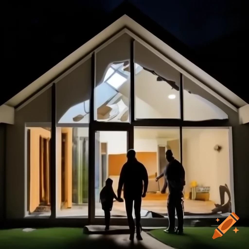 Using A Flashlight In House Family using flashlights to inspect home for damage and hazards on Craiyon