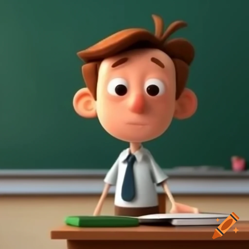 Older male teacher with brown hair smiling in classroom