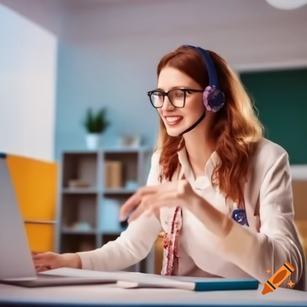 Intelligent woman engaged in teaching