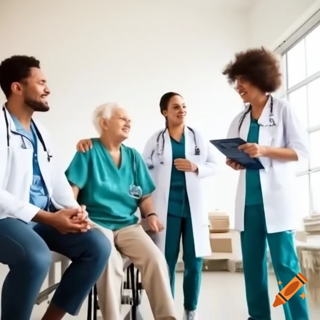 Doctors discussing care with patient showcasing teamwork in healthcare