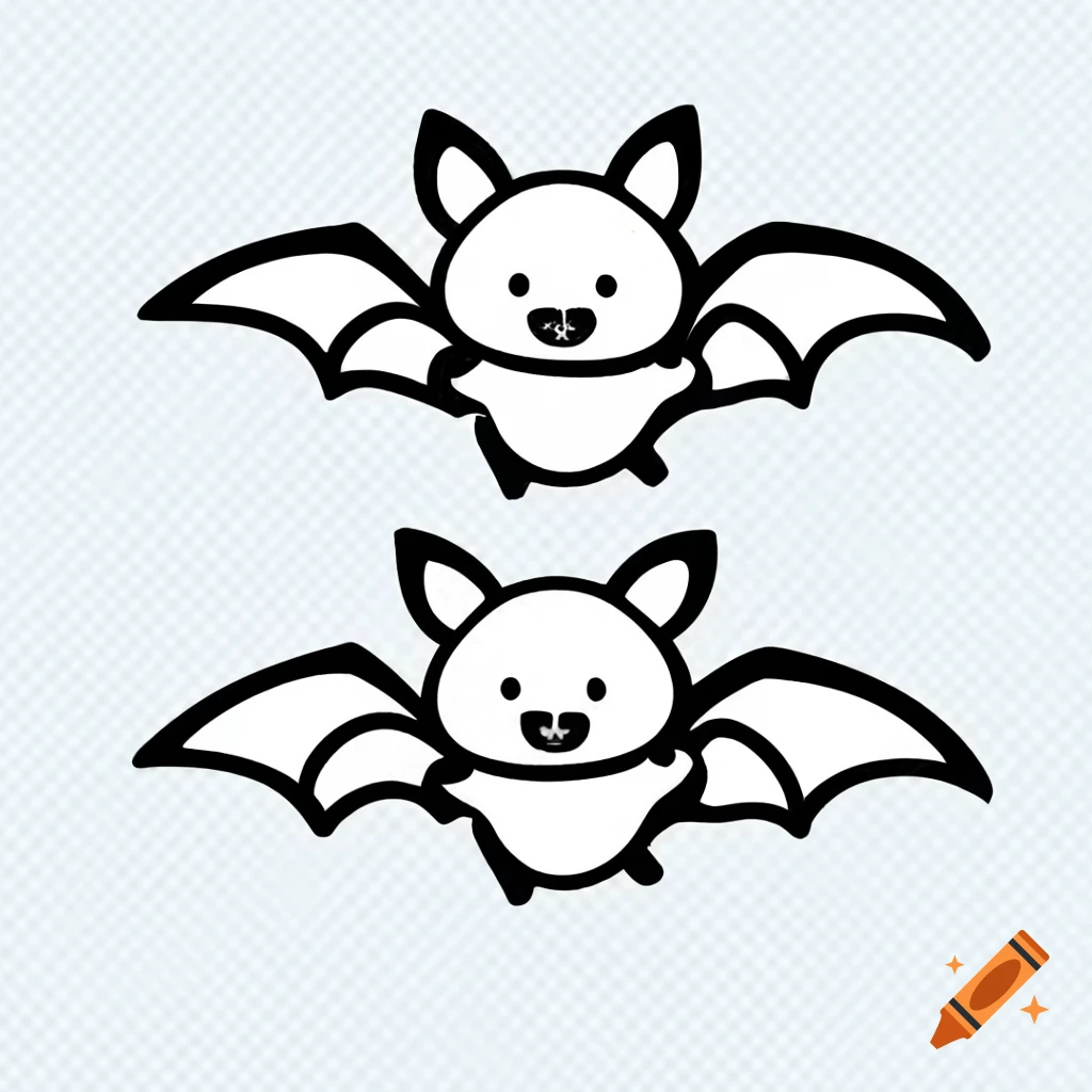 Cute white bat stickers design on Craiyon