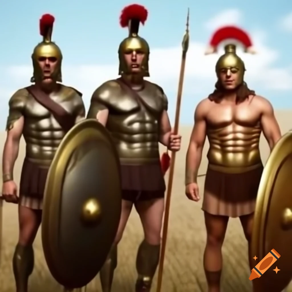 Alexander the Great, Leonidas, and Hercules depicted together with historical accuracy