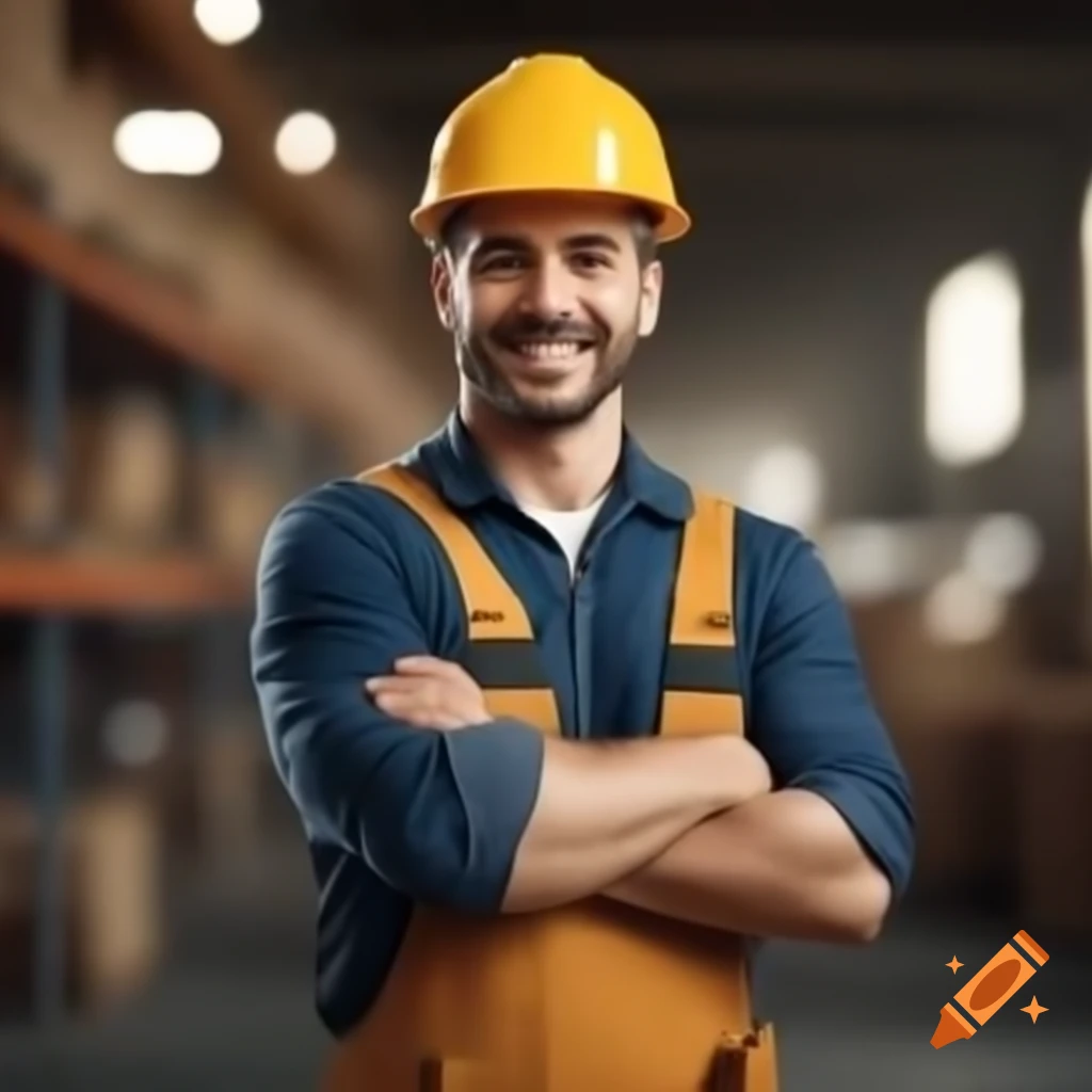 Happy worker smiling at the workplace