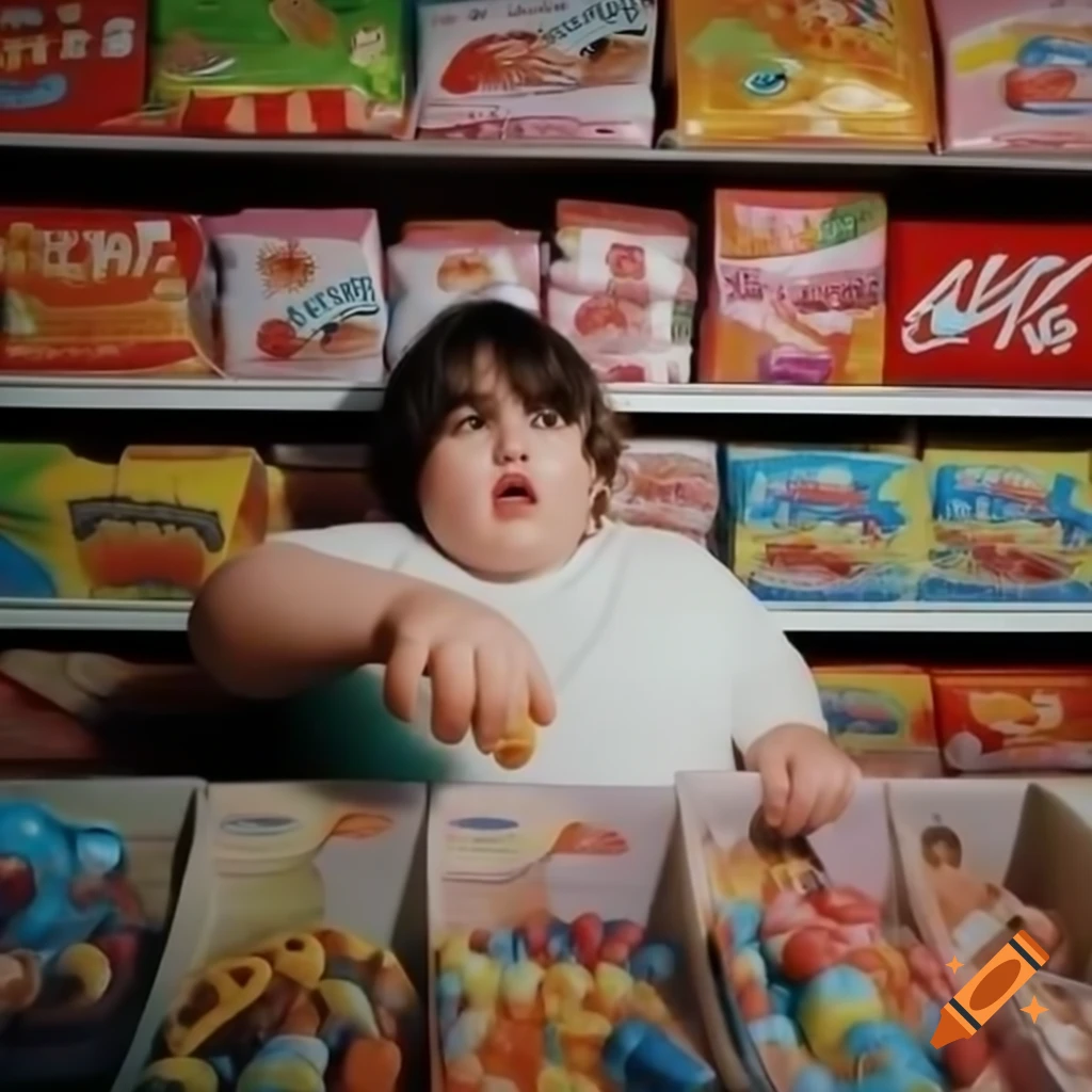 Child enjoying candy in a candy shop