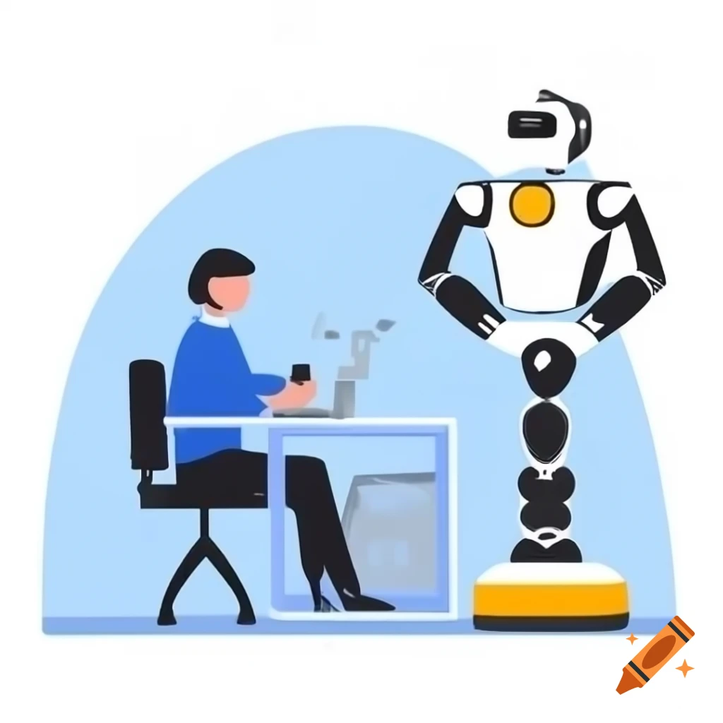Human and robot collaborating in a workspace