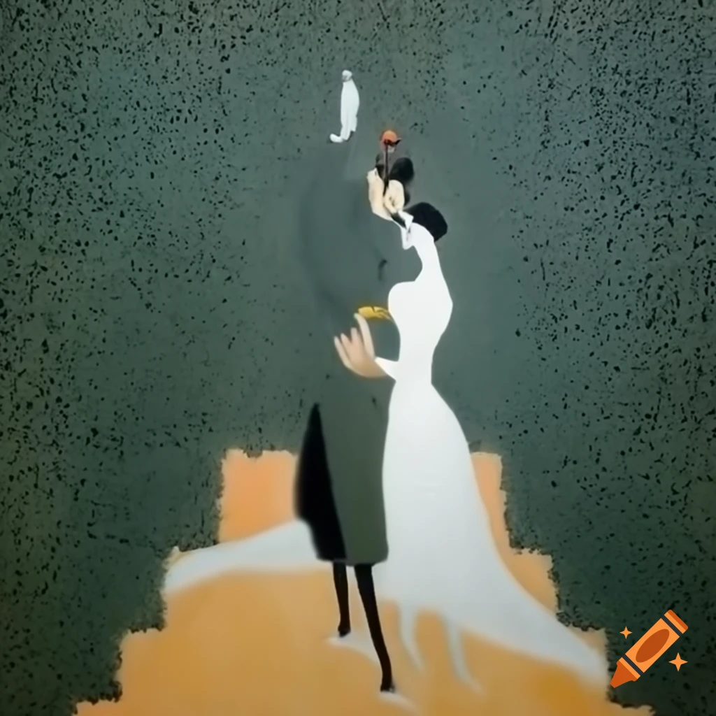 Stylized painting inspired by Dalí for a 30th wedding anniversary