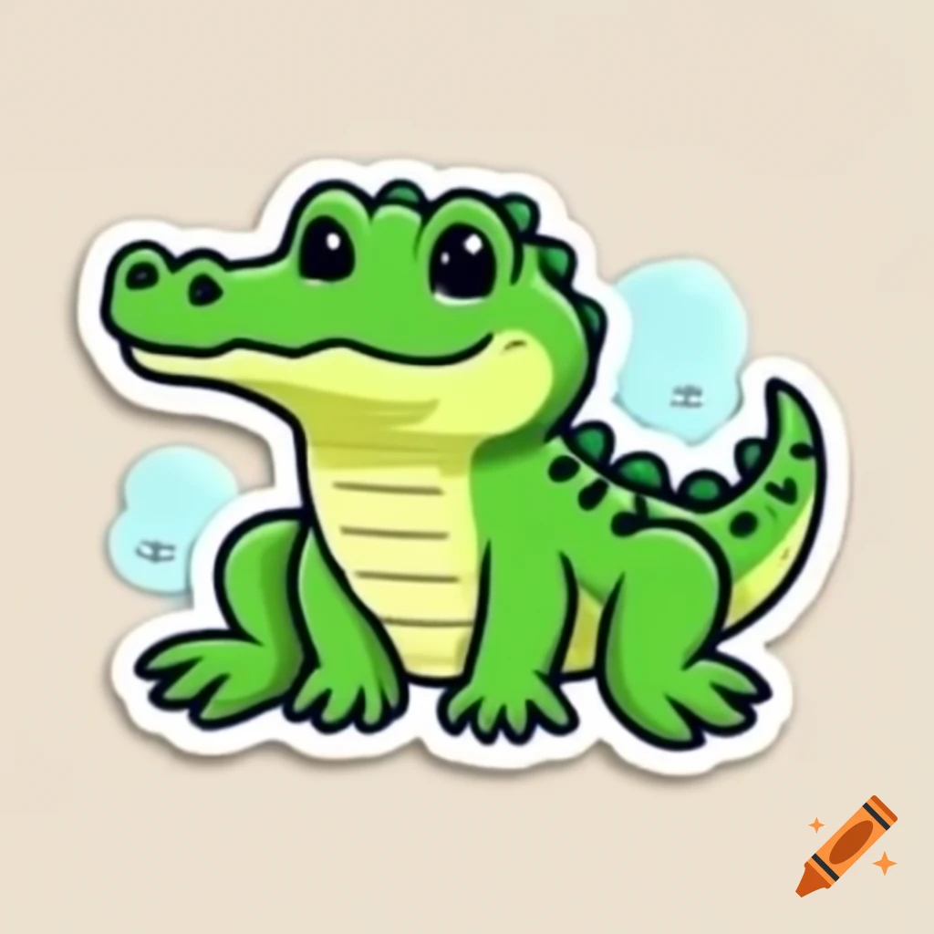 Cute crocodile sticker design