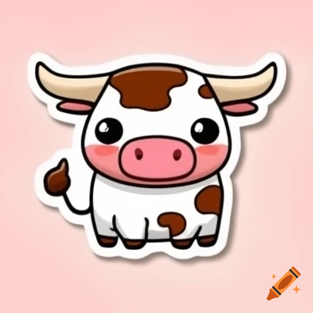 Cute bull sticker design