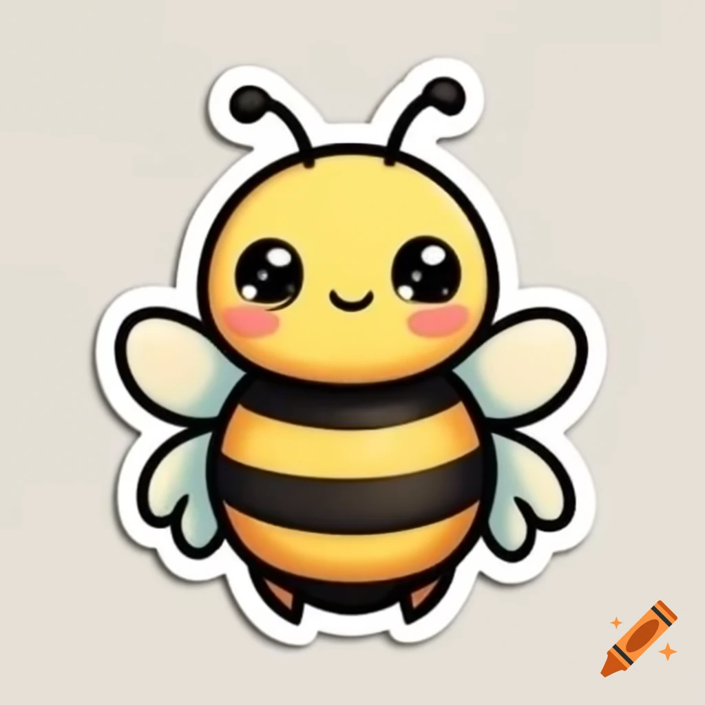 Cute bee sticker design