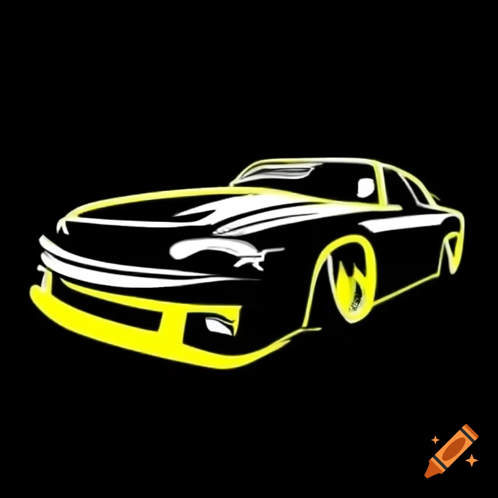 Custom black and yellow car with 'FINIST' on the side