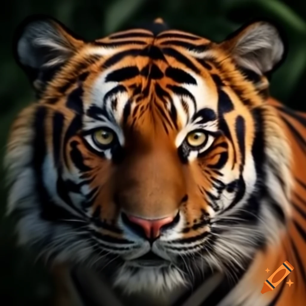 Angry tiger in natural habitat