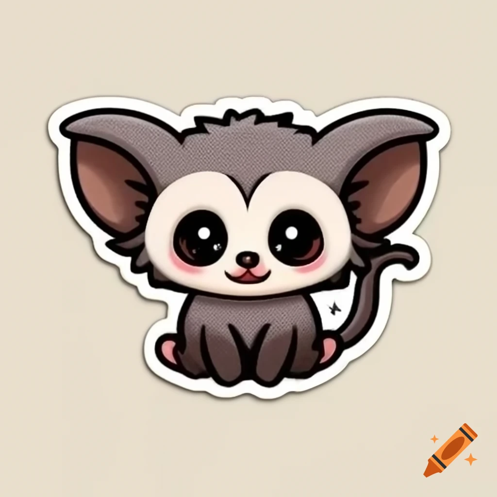 Cute aye-aye design sticker