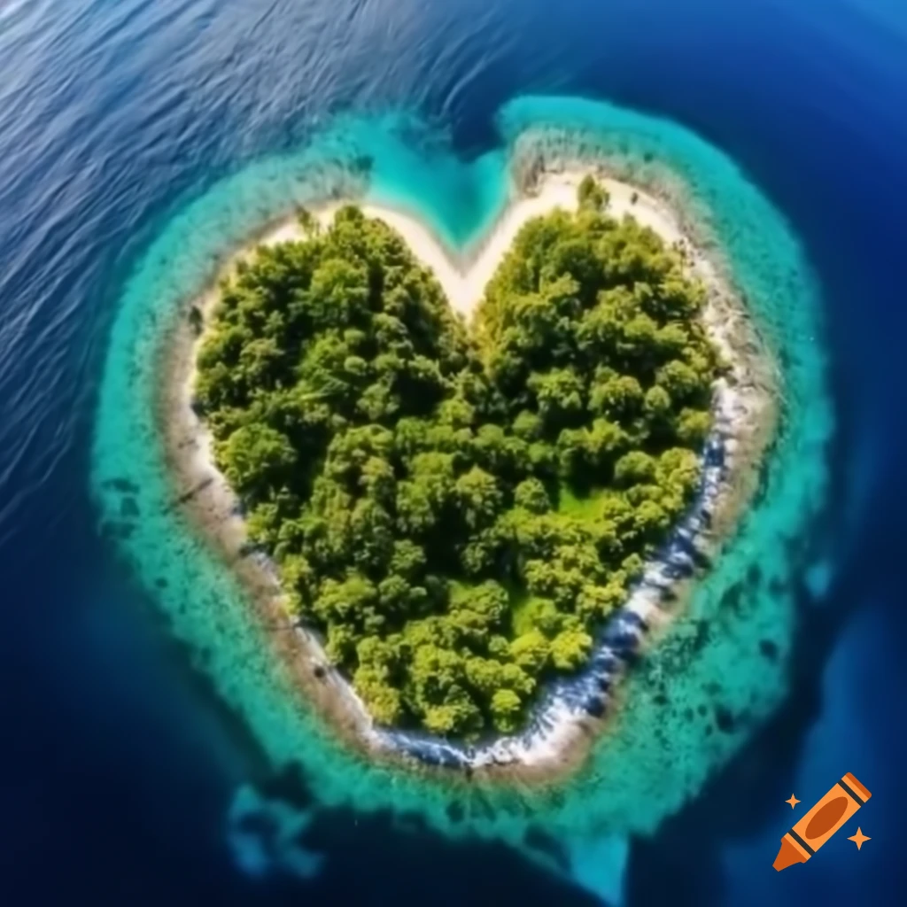 Heart-shaped beautiful island