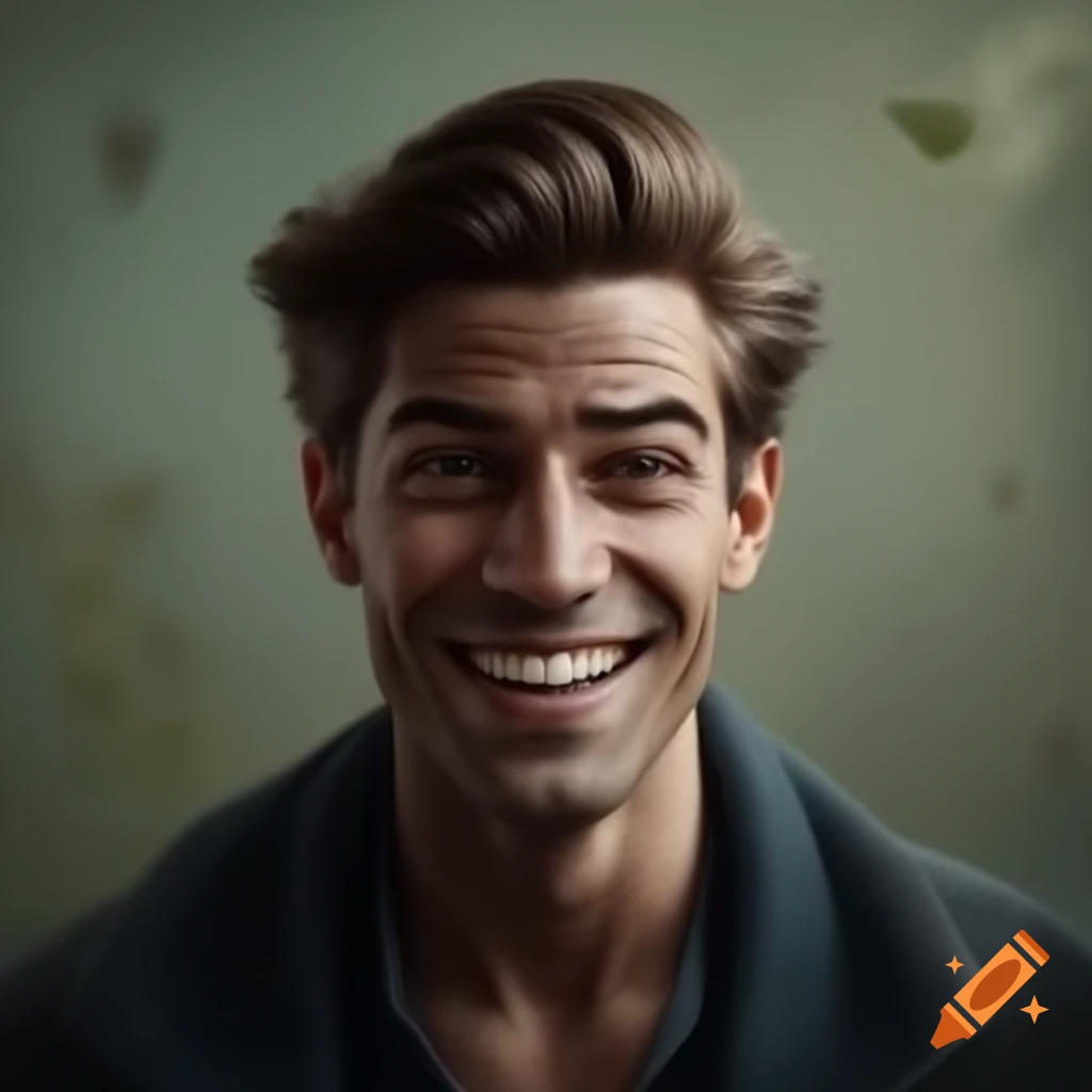 Happy man expressing joy