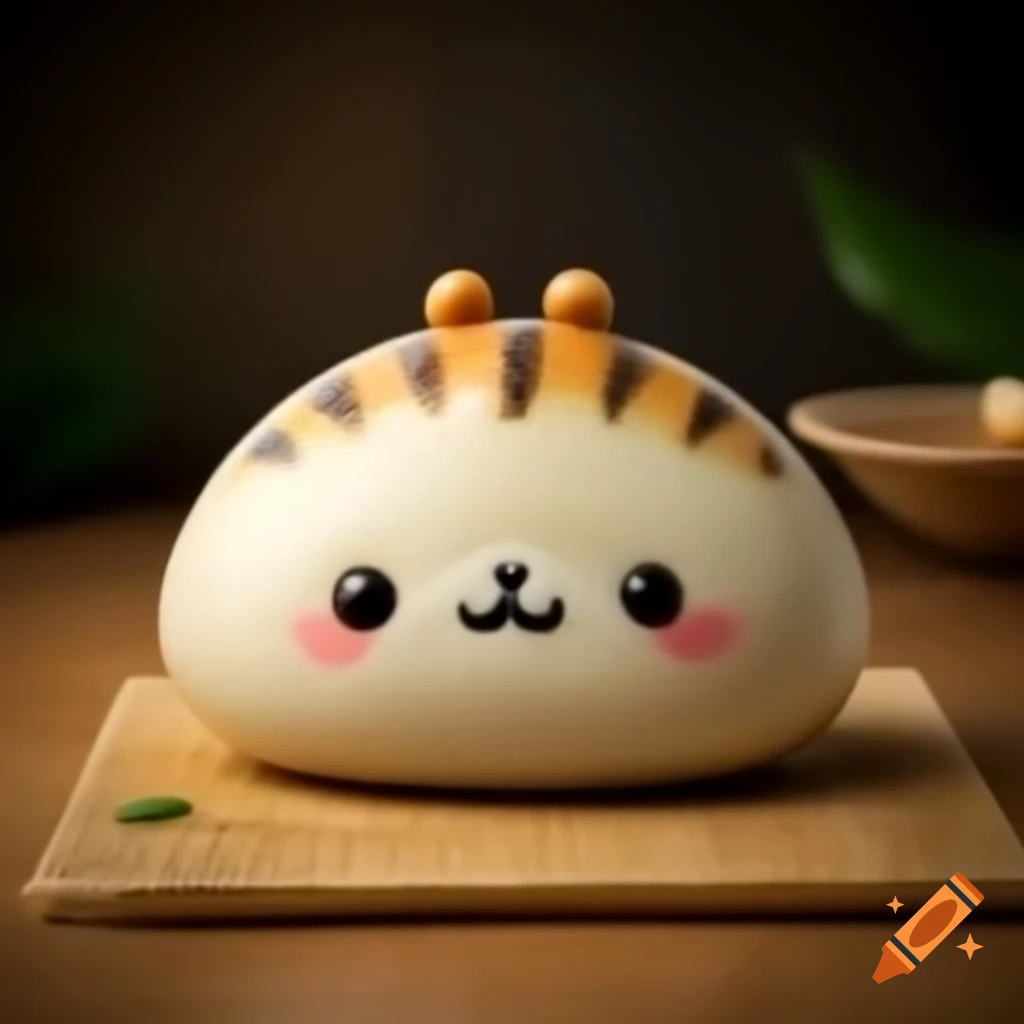 Realistic cute tiger dumpling in the wild