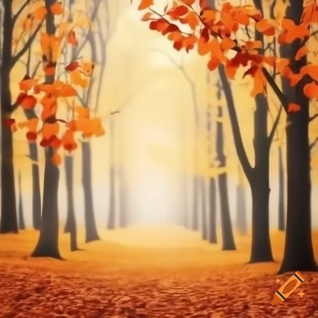 Colorful fall scenery wallpaper with autumn leaves