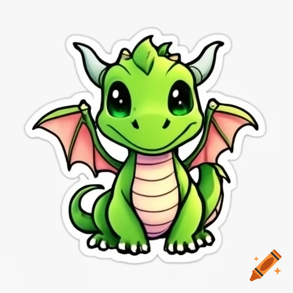Cute dragon sticker design
