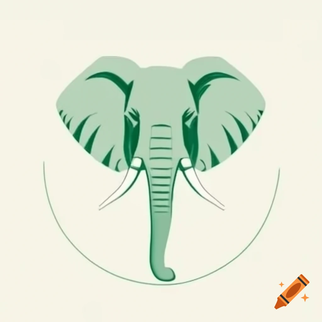 Minimalist elephant head design with simple lines emphasizing ears and trunk  on Craiyon, image size:1024x1024