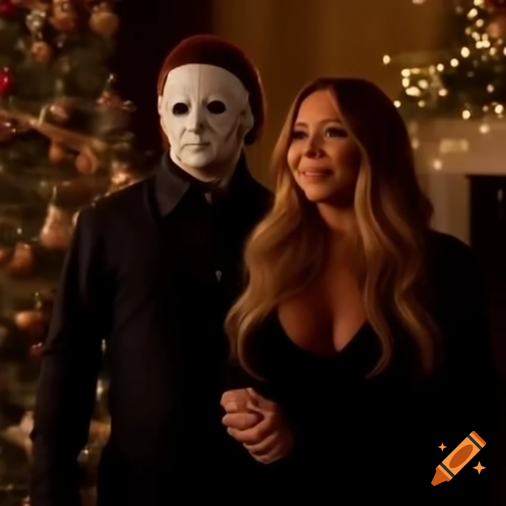 Michael myers with mariah carey theme during christmas on Craiyon