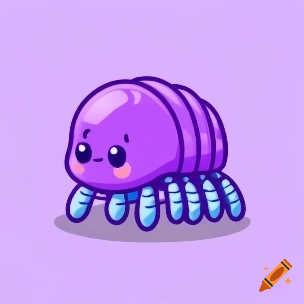Cute purple isopod