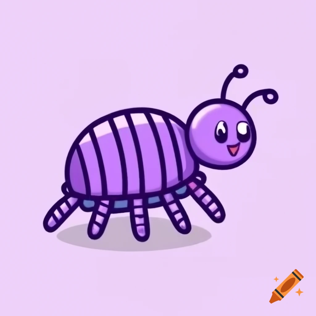 Cute purple isopod