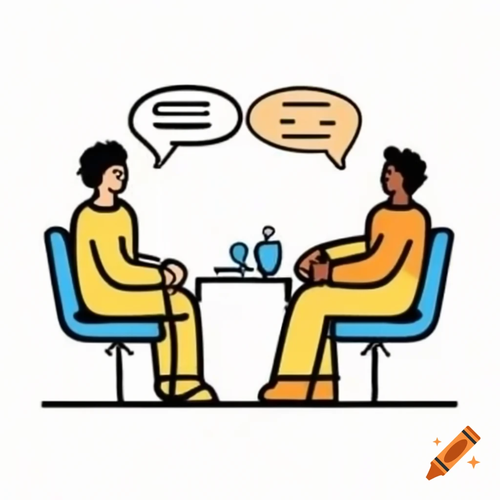 Storyboard panel featuring two people engaged in conversation