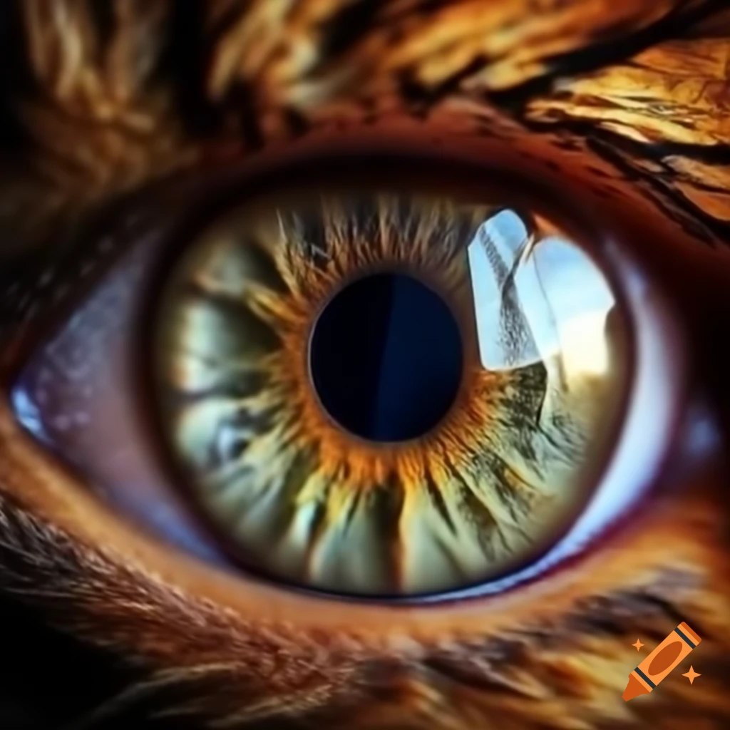 Close-up macro shot of a cat's iris in high resolution