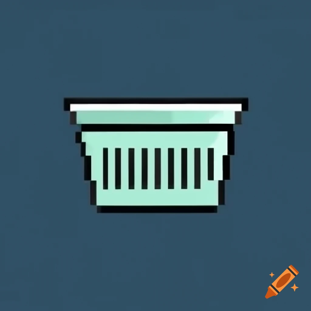 Pixel art of an empty laundry basket