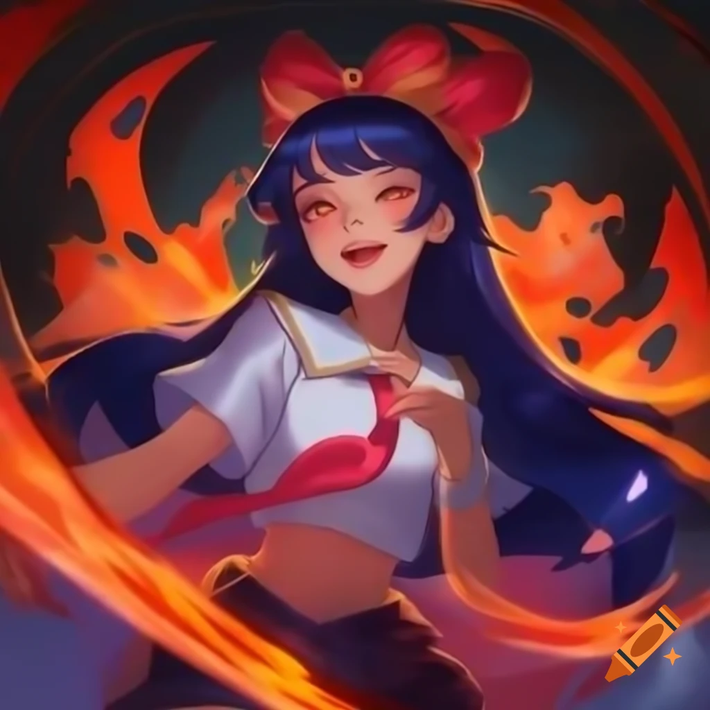 Vibrant anime girl blending with energetic artwork