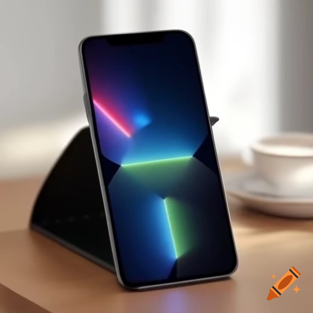 Sleek black smartphone with large screen and modern design