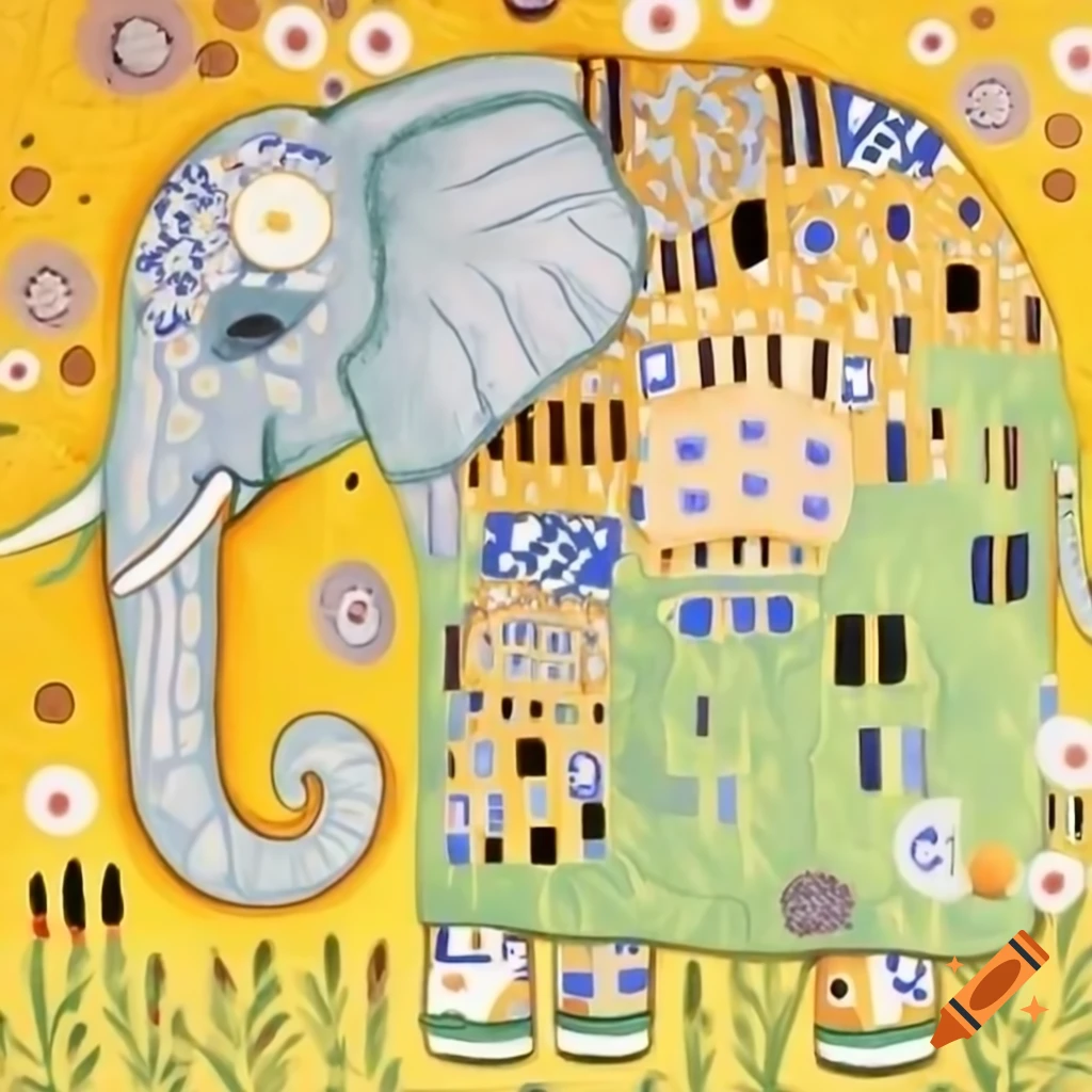 Gustav Klimt's artistic interpretation of an elephant