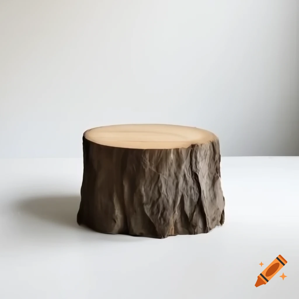 Wooden stump on white background